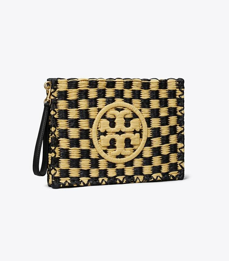 Ella Straw Pouch Tory Burch Wristlets Black / Natural Women