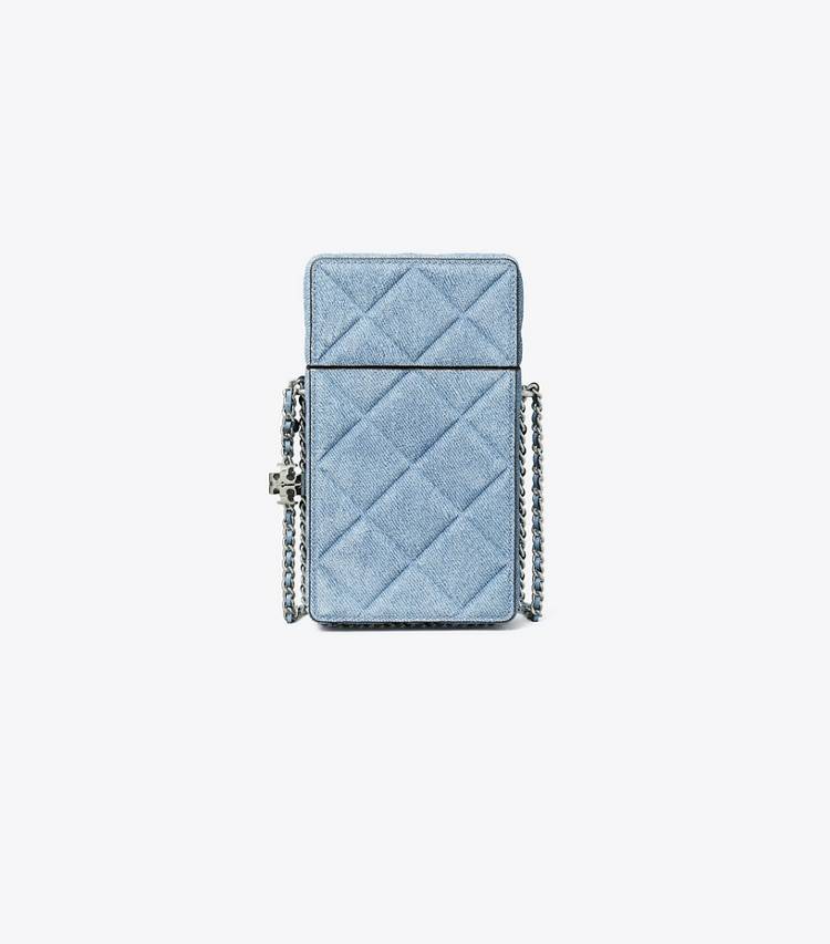 Fleming Denim-Print Suede Phone Crossbody Women Tory Burch Mini Bags Denim - Image 3