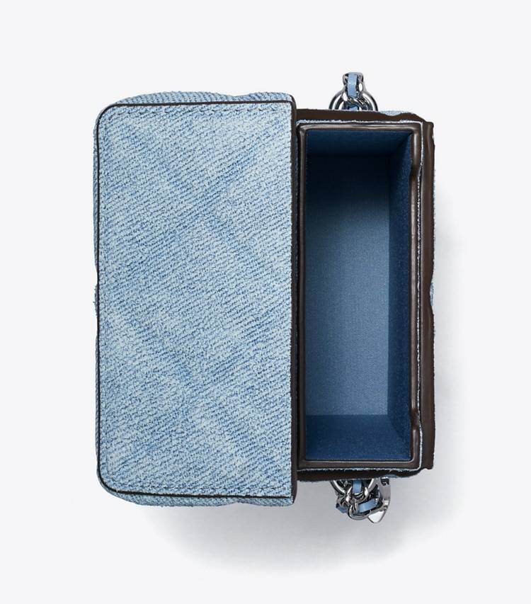 Fleming Denim-Print Suede Phone Crossbody Women Tory Burch Mini Bags Denim - Image 5