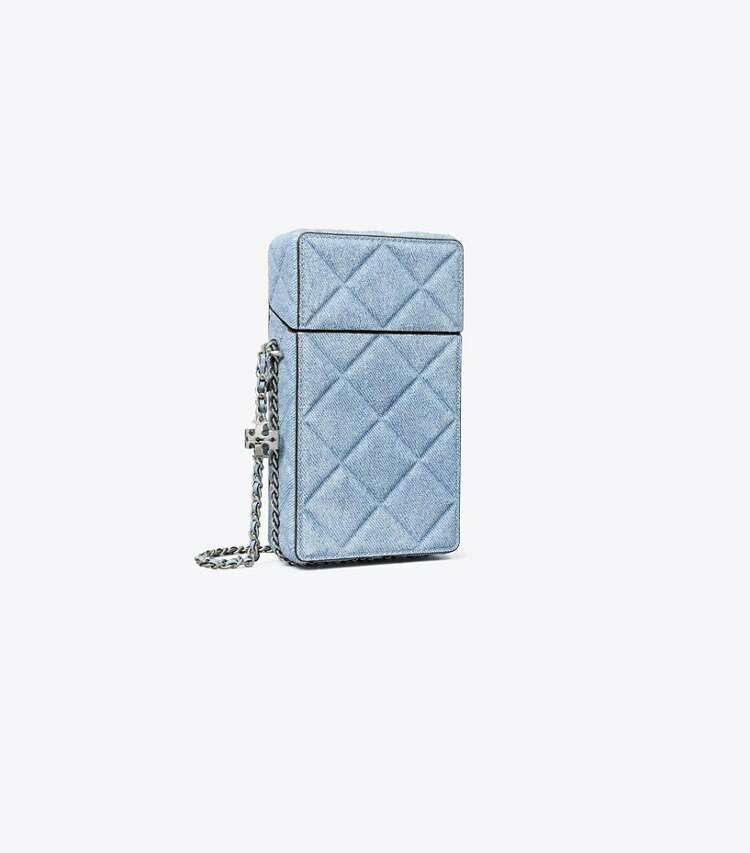 Fleming Denim-Print Suede Phone Crossbody Women Tory Burch Mini Bags Denim