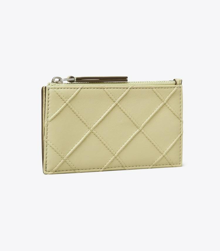 Fleming Soft Zip Card Case Olive Sprig Card Cases Women Tory Burch