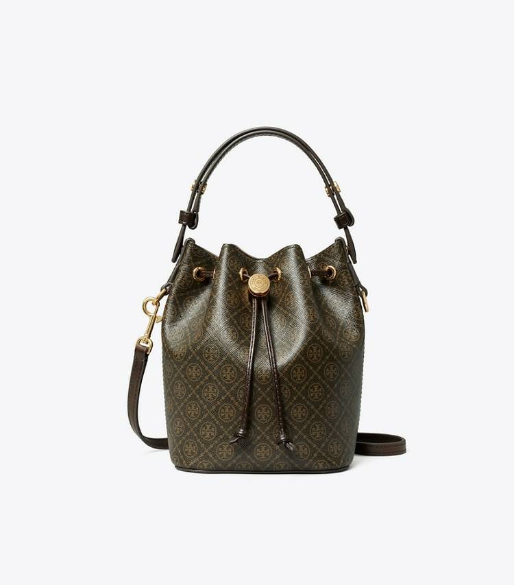 French Press T Monogram Coated Canvas Mini Bucket Bag Women Crossbody Bags Tory Burch - Image 4