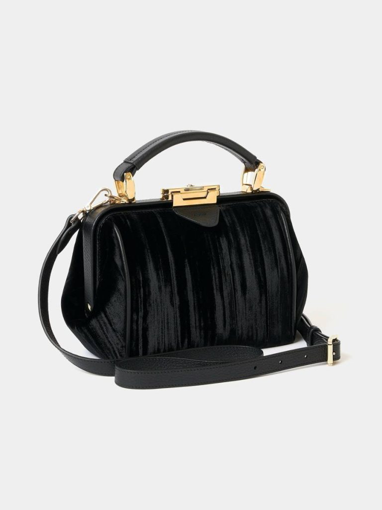 Handbags Women The Mini Sophie - Black Velvet Cambridge Satchel - Image 3