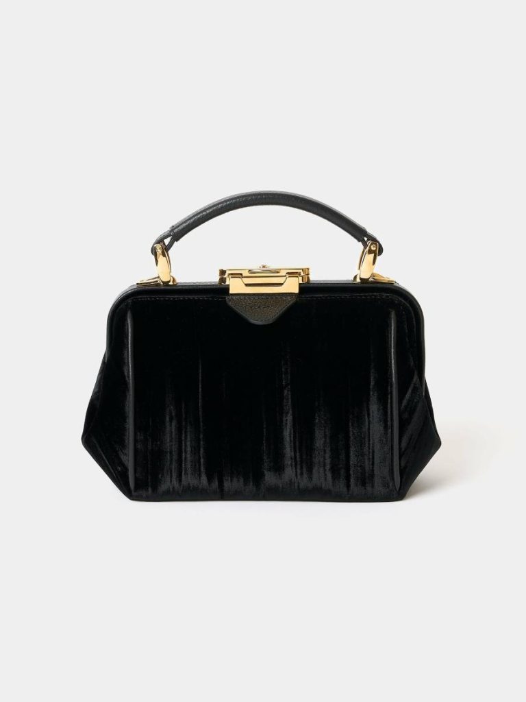Handbags Women The Mini Sophie - Black Velvet Cambridge Satchel