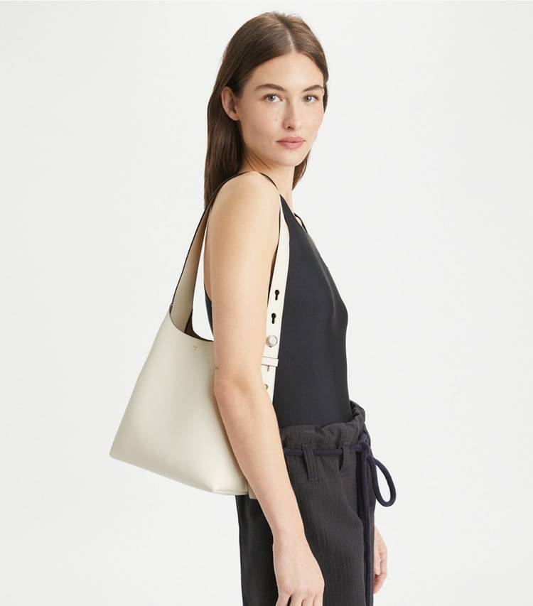 Hobo Bags Women Light Cream Tory Burch Small Romy Hobo Bag - Image 2