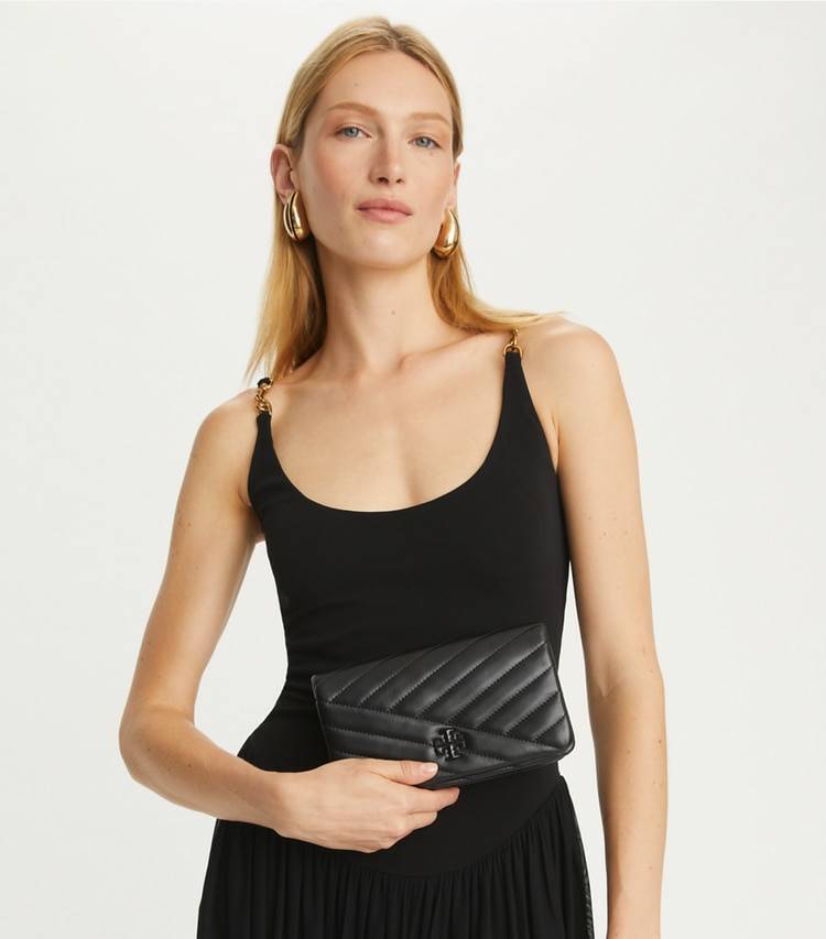 Kira Chevron Powder Coated Crossbody Black Tory Burch Women Mini Bags - Image 3