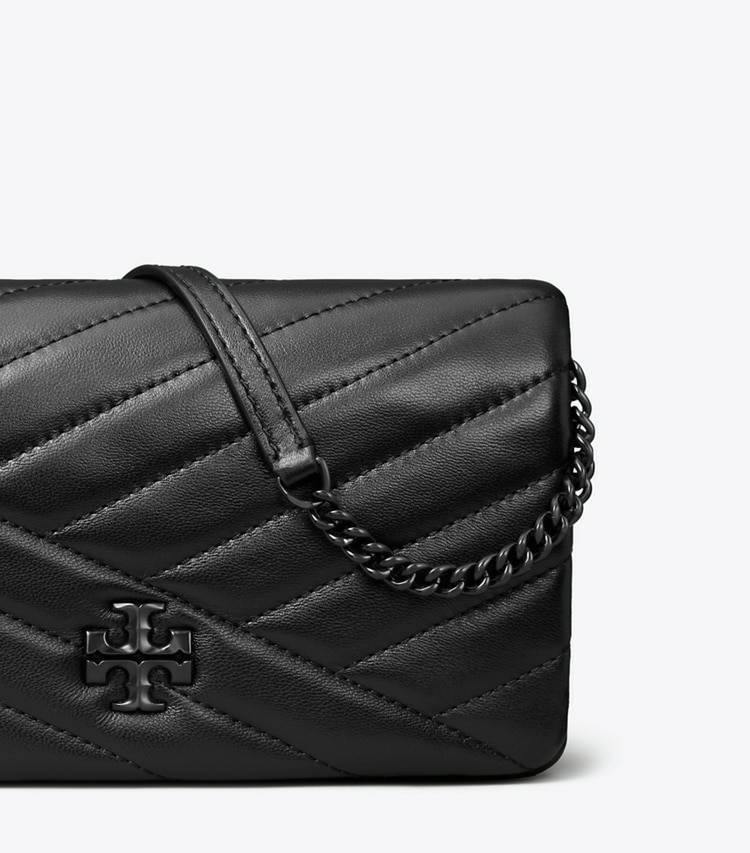 Kira Chevron Powder Coated Crossbody Black Tory Burch Women Mini Bags - Image 5