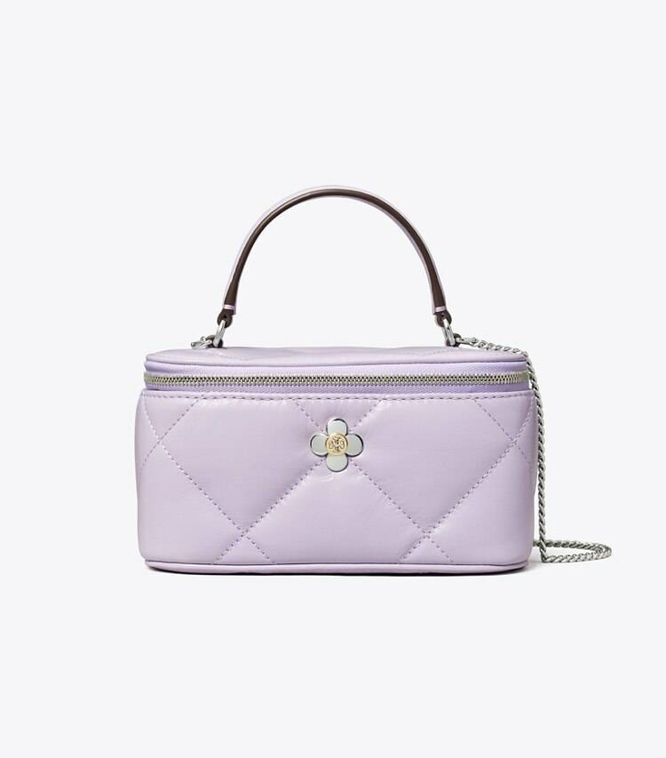 Kira Diamond Quilt Clover Vanity Case Tory Burch Mini Bags Women Purple Heather - Image 3