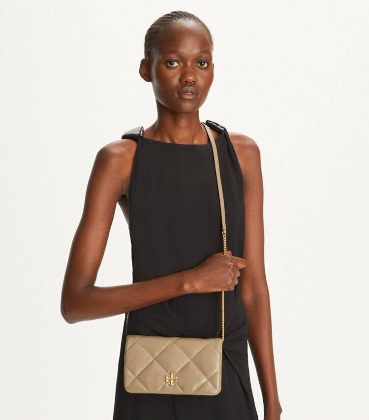 Kira Diamond Quilt Crossbody Taupe Oak Mini Bags Women Tory Burch - Image 2