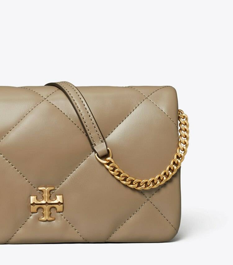 Kira Diamond Quilt Crossbody Taupe Oak Mini Bags Women Tory Burch - Image 4