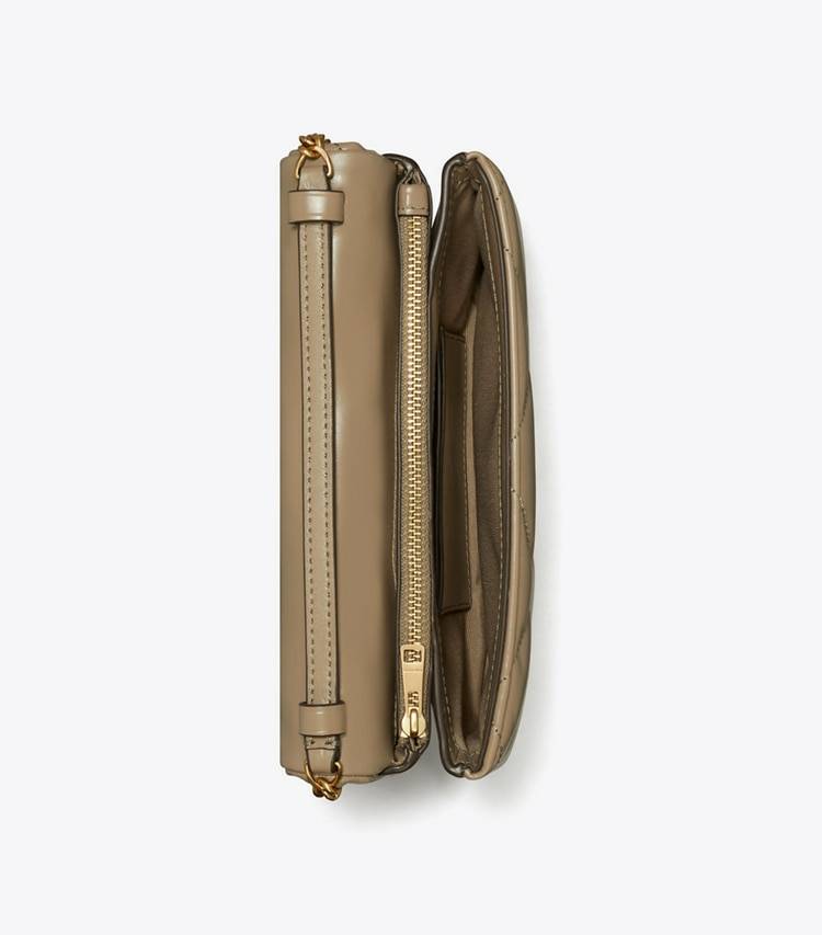 Kira Diamond Quilt Crossbody Taupe Oak Mini Bags Women Tory Burch - Image 5