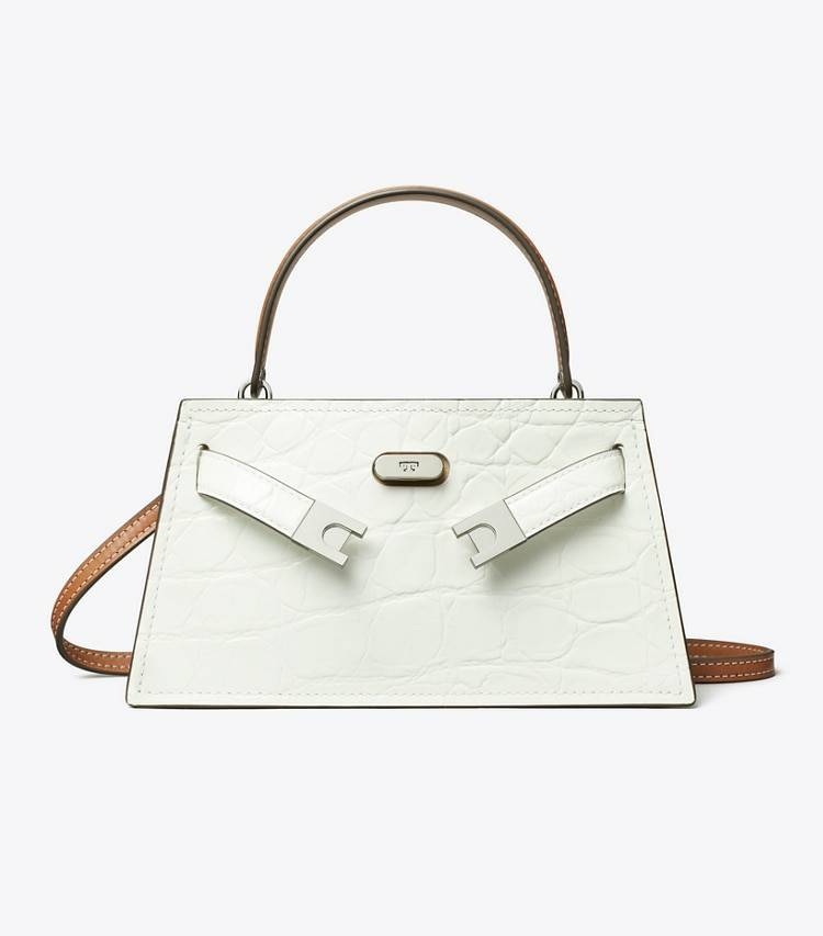Mini Bags Petite Lee Radziwill Croc-Embossed Bag Tory Burch Women Blanc - Image 4