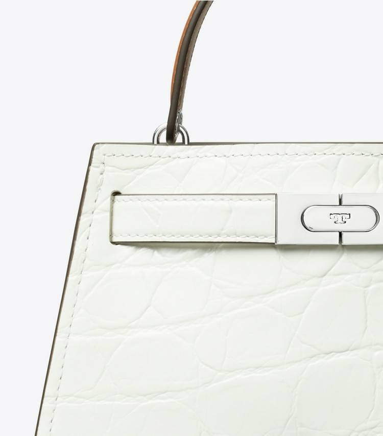 Mini Bags Petite Lee Radziwill Croc-Embossed Bag Tory Burch Women Blanc - Image 5