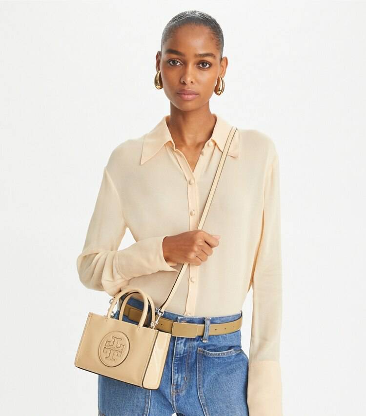 Mini Ella Bio Patent Tote Tory Burch Crossbody Bags Women Vanilla Soft Serve - Image 3