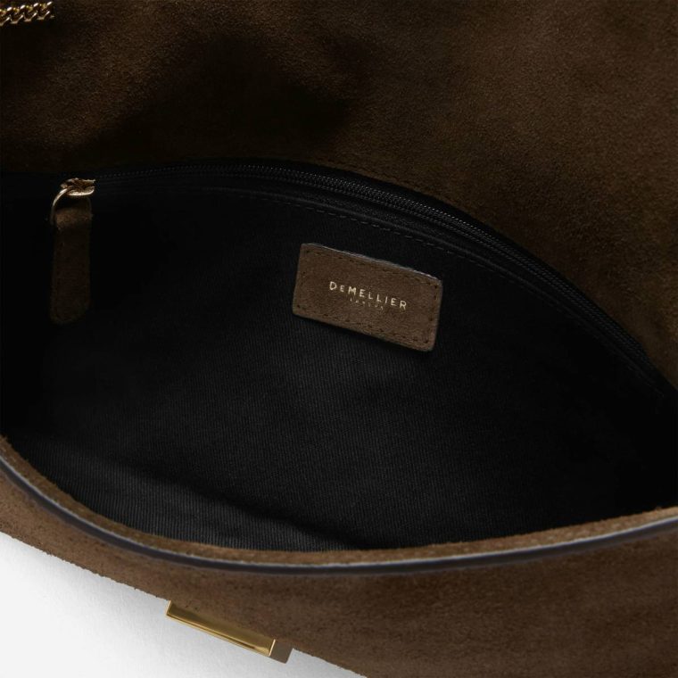 Mocha Suede & Mocha Smooth Demellier Clutches Women The Vancouver Clutch - Image 5