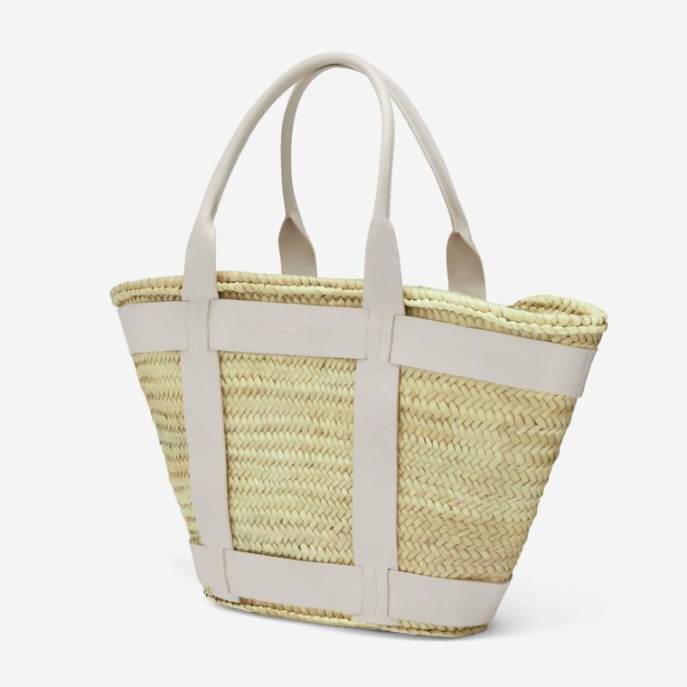 Natural Basket Off-White Smooth Demellier The Maxi Santorini Women Shoulder Bags - Image 2