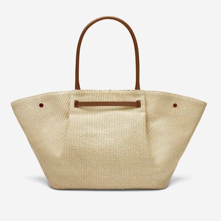 Natural Raffia Tan Smooth Women Shoulder Bags The New York Demellier - Image 3