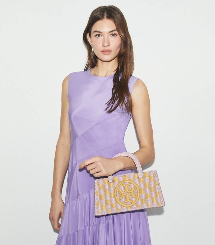 Pale Purple Tory Burch Ella Hand-Crocheted East-West Tote Women Satchels - Image 2