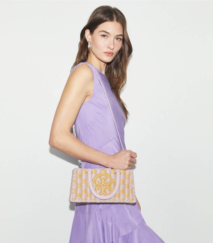 Pale Purple Tory Burch Ella Hand-Crocheted East-West Tote Women Satchels - Image 3