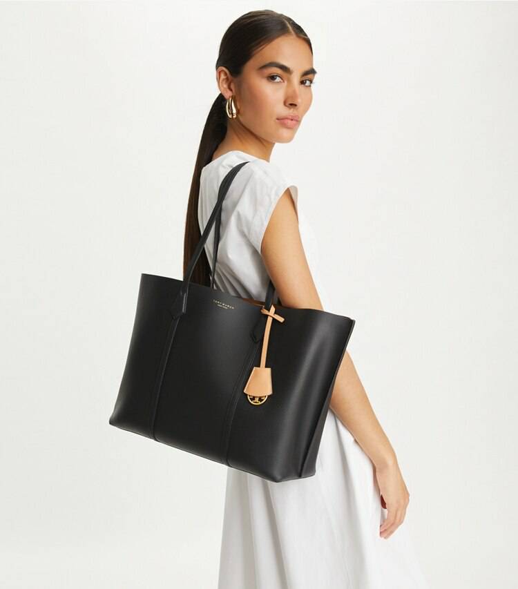 Perry Triple-Compartment Tote Women Black Tote Bags Tory Burch - Image 3