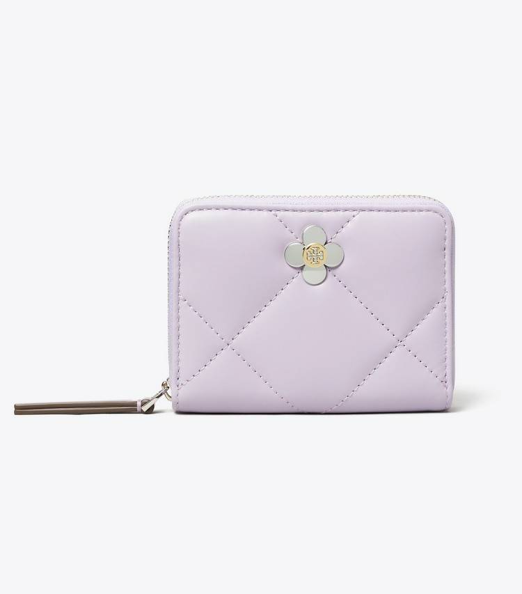 Purple Heather Wallets Women Small Kira Diamond Quilt Clover Wallet Tory Burch - Image 2