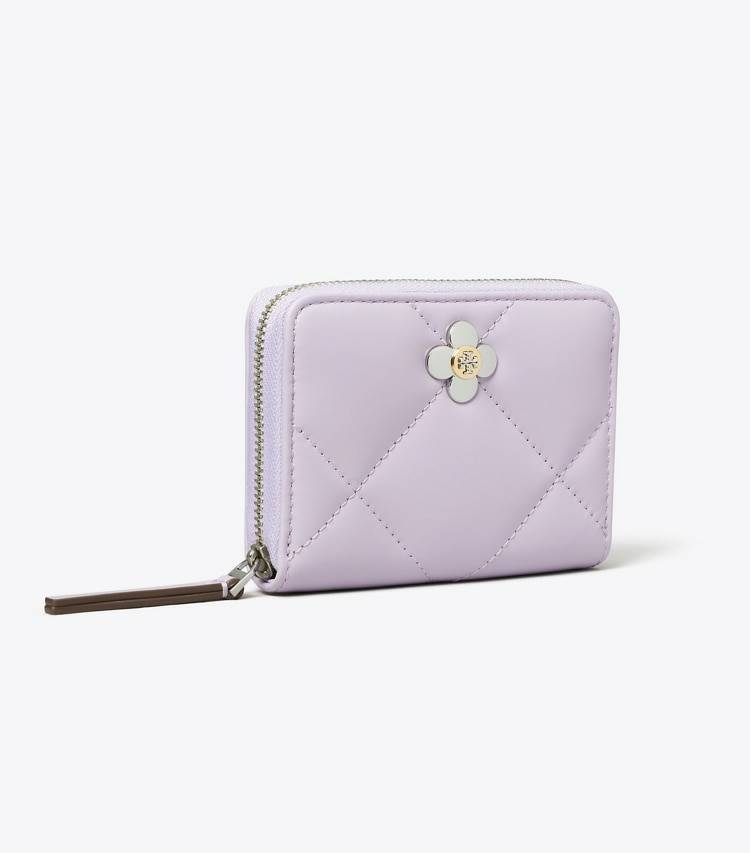 Purple Heather Wallets Women Small Kira Diamond Quilt Clover Wallet Tory Burch