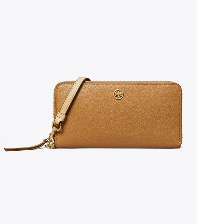 Robinson Pebbled Zip Continental Wallet Tiramisu Wallets Women Tory Burch - Image 2