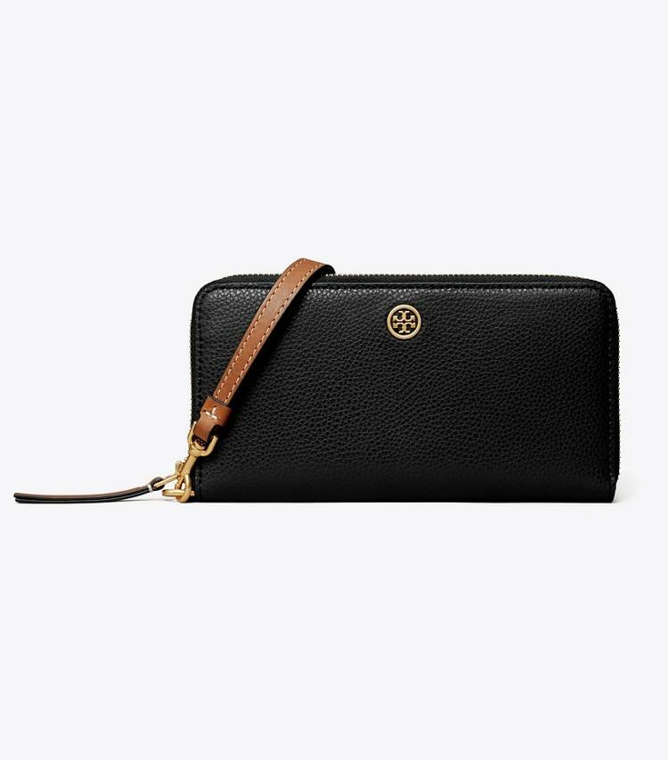 Robinson Pebbled Zip Continental Wallet Tory Burch Wallets Black Women - Image 2