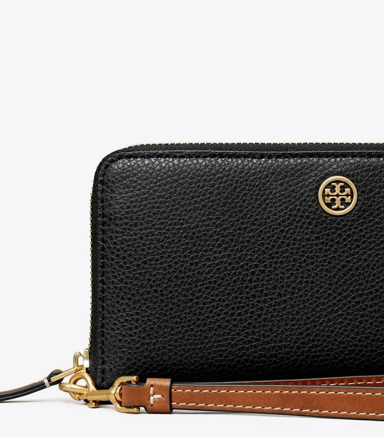 Robinson Pebbled Zip Continental Wallet Tory Burch Wallets Black Women - Image 3