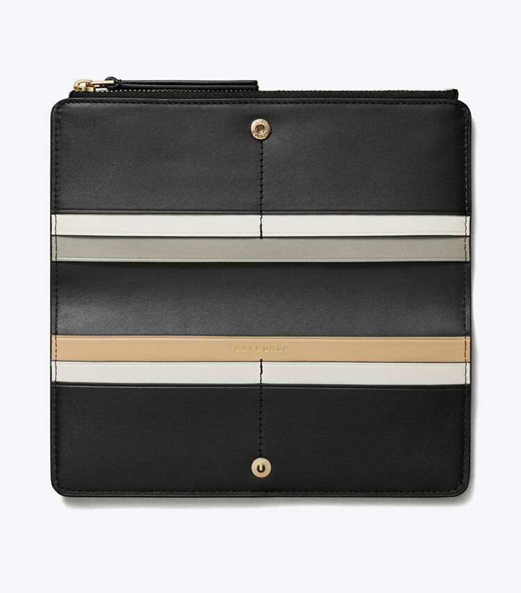 Robinson Pebbled Zip Slim Wallet Women Wallets Black Tory Burch - Image 3