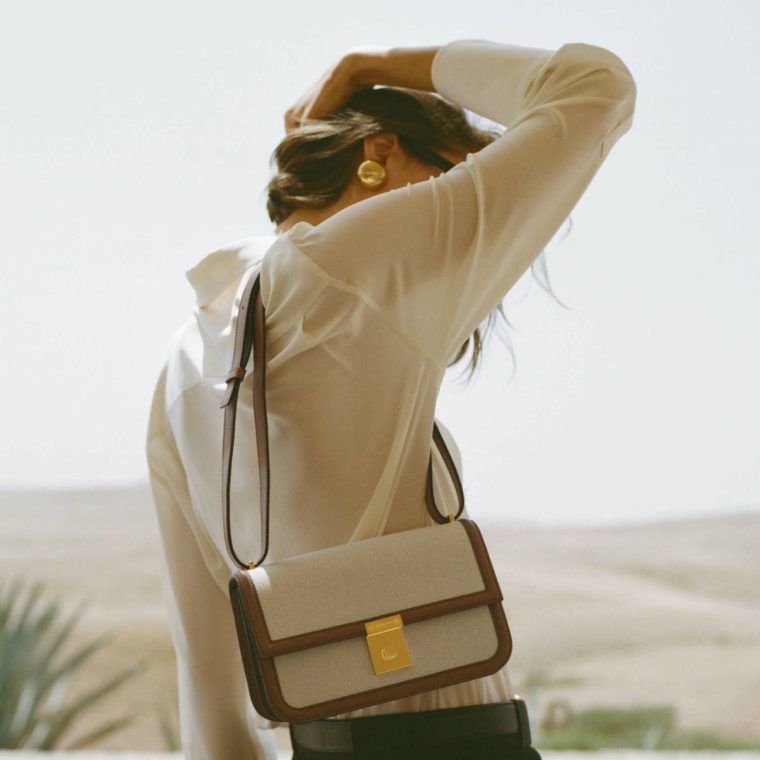 Salt & Pepper Canvas Tan Smooth Crossbody Bags The Paris Crossbody Women Demellier - Image 2