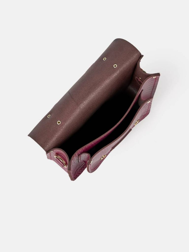 Satchels Cambridge Satchel Women The Mini - Magenta Croc - Image 5