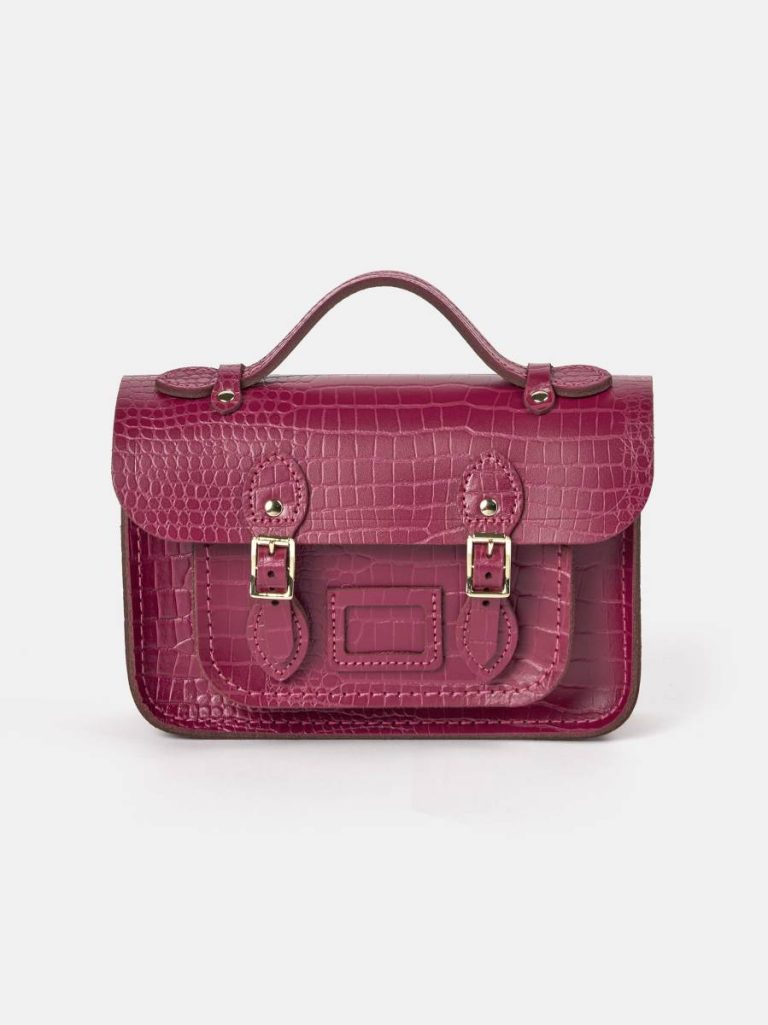 Satchels Cambridge Satchel Women The Mini - Magenta Croc