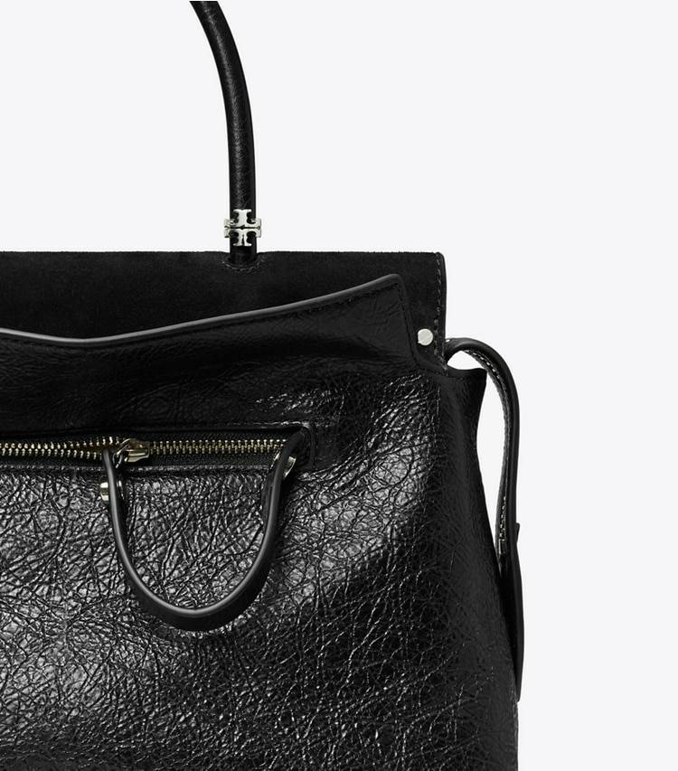 Satchels Tory Burch Mercer Distressed Satchel Women Black - Image 5