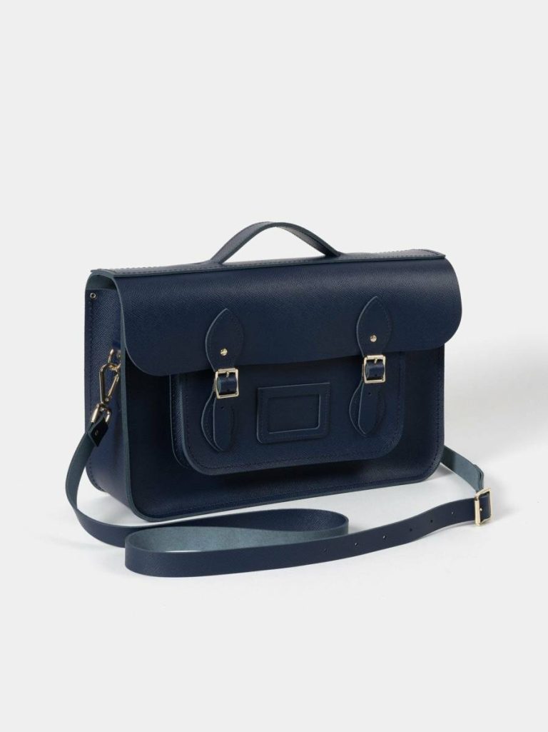 Satchels Women The 15 Inch Batchel -Blueberry Saffiano Cambridge Satchel - Image 3