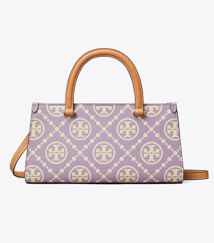 Satchels Women Tory Burch T Monogram Contrast Embossed Small East-West Tote Lilac / New Cream - Image 4