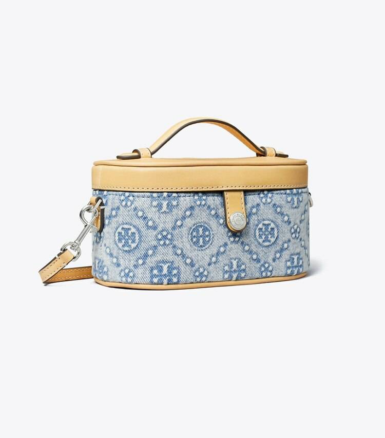 Seltzer T Monogram Denim Vanity Case Tory Burch Mini Bags Women
