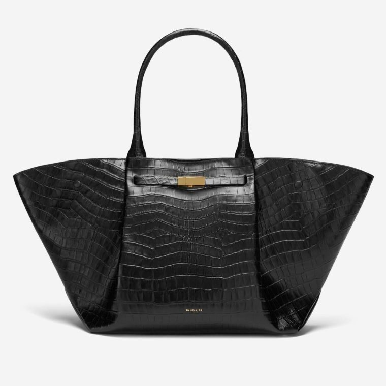 Shoulder Bags Demellier The New York Black Croc-Effect Women