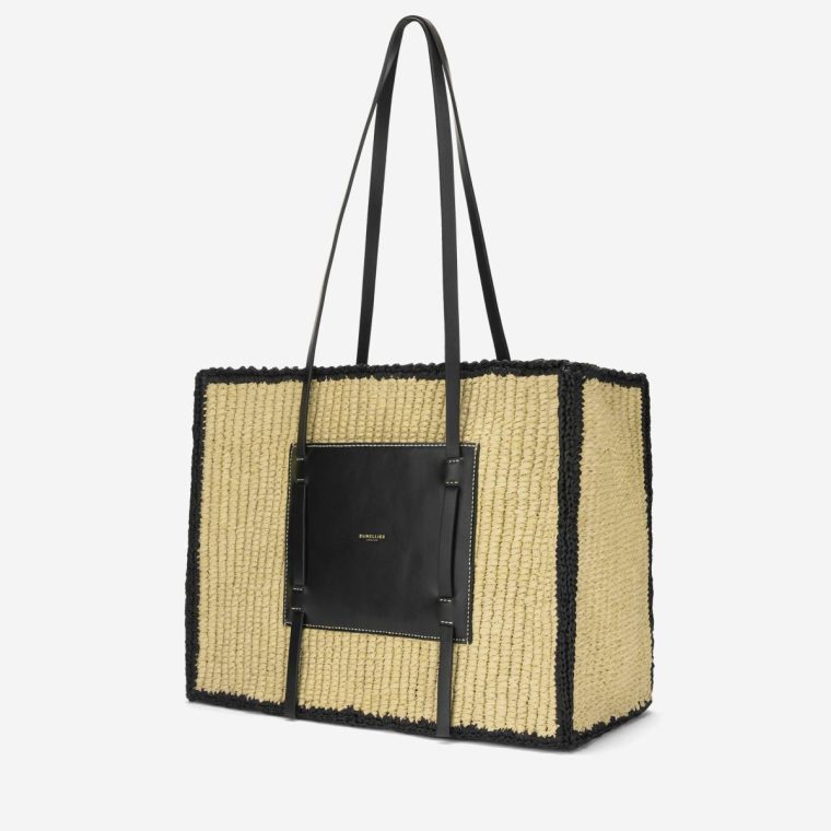 Shoulder Bags Natural Raffia & Black Smooth Demellier Women The Capri - Image 2
