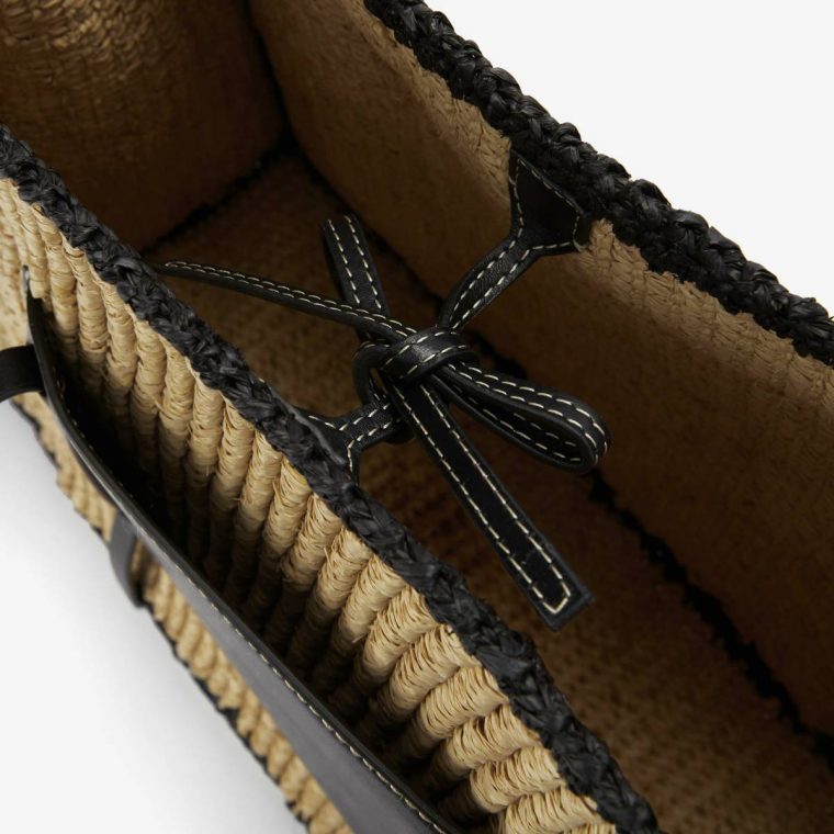 Shoulder Bags Natural Raffia & Black Smooth Demellier Women The Capri - Image 5