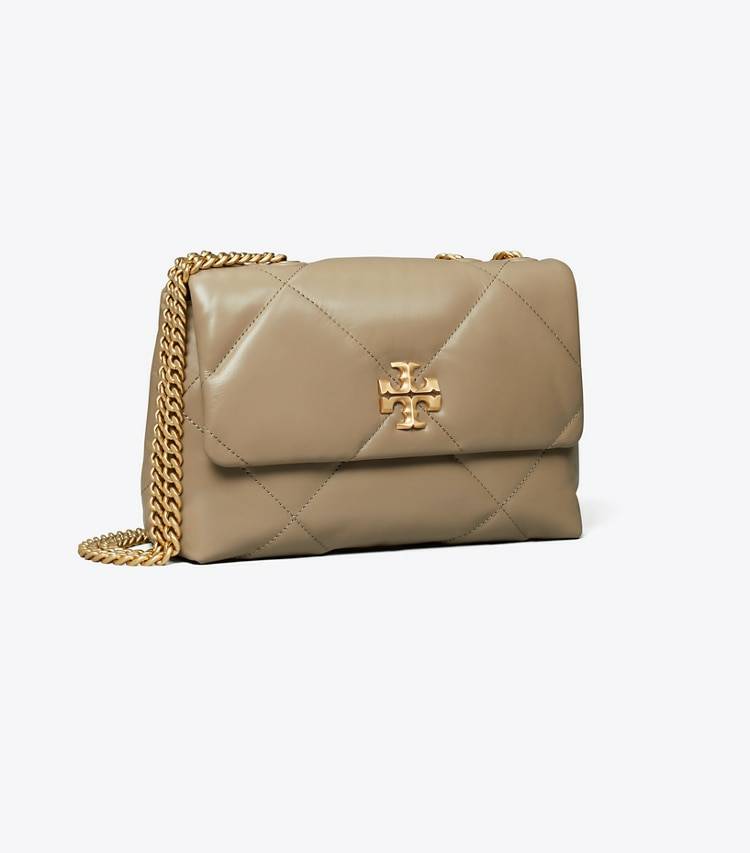 Shoulder Bags Small Kira Diamond Quilt Convertible Shoulder Bag Tory Burch Taupe Oak Women