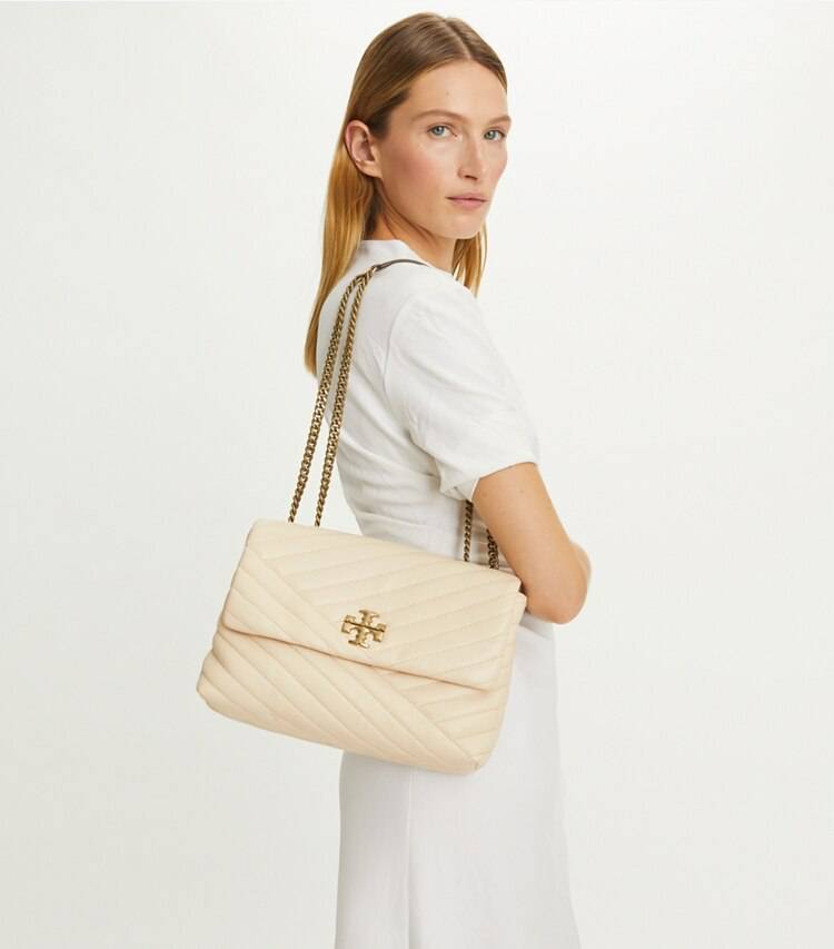 Shoulder Bags Tory Burch Kira Chevron Convertible Shoulder Bag Women New Cream - Image 2