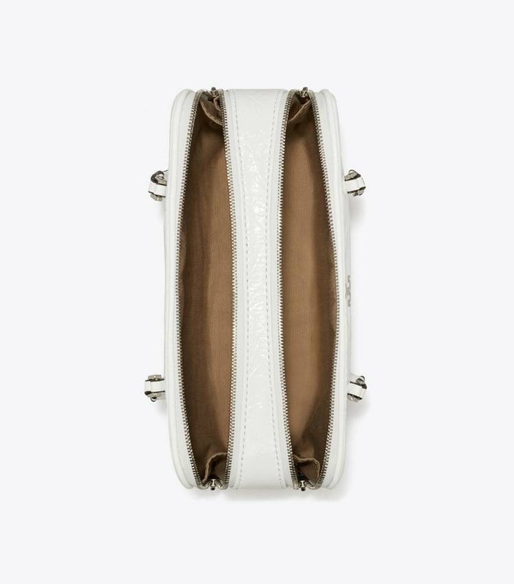 Shoulder Bags Tory Burch White Mini Crinkle Leather Marshmallow Satchel Women - Image 5
