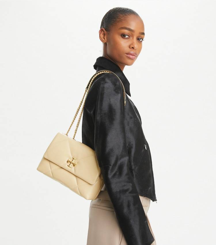 Shoulder Bags Tory Burch Women Vanilla Soft Serve Small Kira Diamond Quilt Convertible Shoulder Bag - Image 3