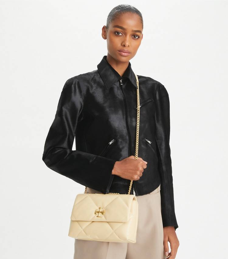 Shoulder Bags Tory Burch Women Vanilla Soft Serve Small Kira Diamond Quilt Convertible Shoulder Bag - Image 4