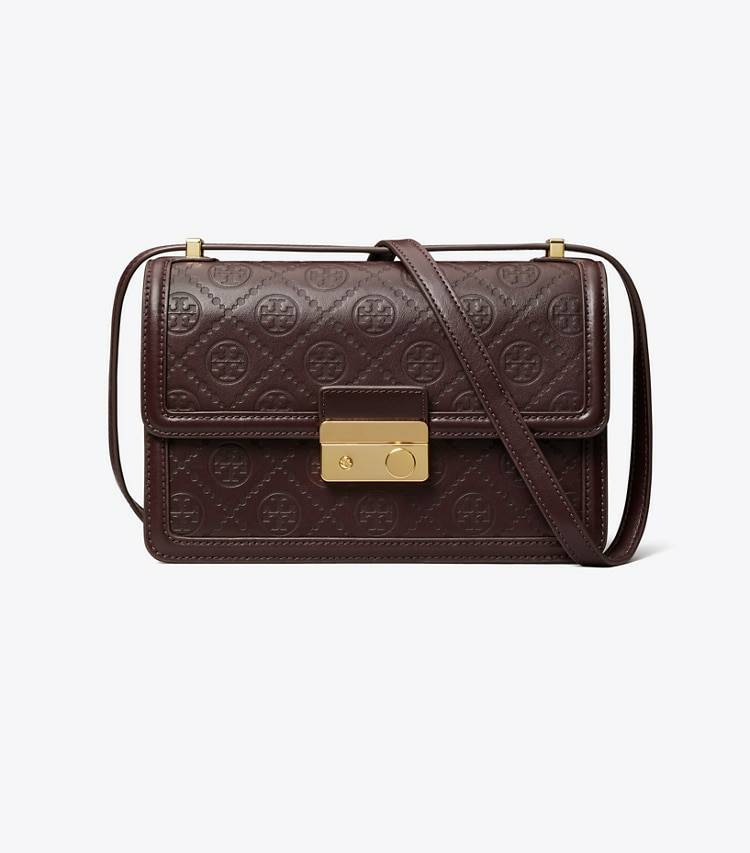Shoulder Bags Women Deep Maroon Tory Burch T Monogram Leather Shoulder Bag - Image 4