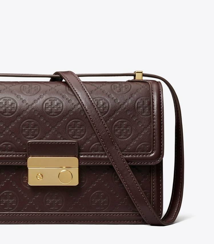 Shoulder Bags Women Deep Maroon Tory Burch T Monogram Leather Shoulder Bag - Image 5