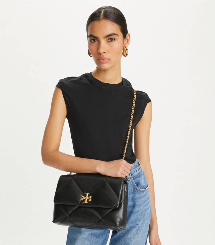 Shoulder Bags Women Kira Diamond Quilt Convertible Shoulder Bag Tory Burch Black - Image 3