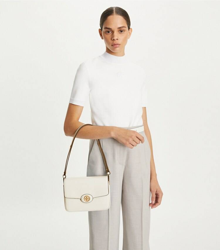 Shoulder Bags Women Tory Burch Robinson Spazzolato Convertible Shoulder Bag Shea Butter - Image 2