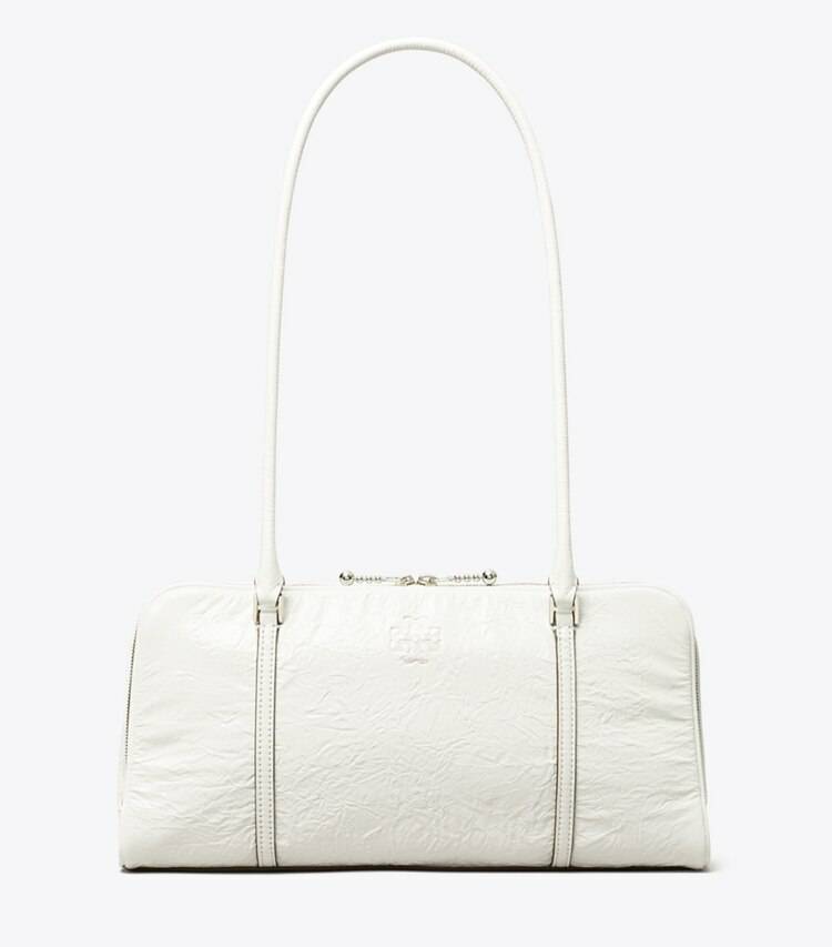 Small Crinkle Leather Marshmallow Satchel White Tory Burch Women Shoulder Bags - Image 3